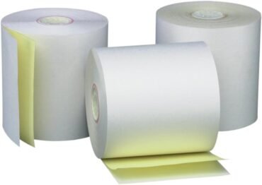 PM Company Perfection Two Ply Carbonless Rolls, 3 X 95 Feet, White/Canary, 50 Rolls Per Carton (07901)