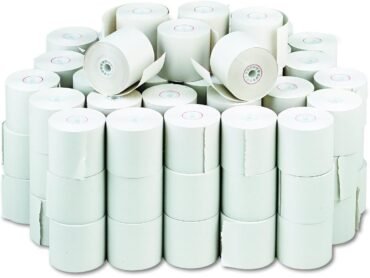 PM Company 08677 Paper Rolls, One Ply Adding Machine/Calculator, 2 1/4" x 150 ft, White (Case of 100)