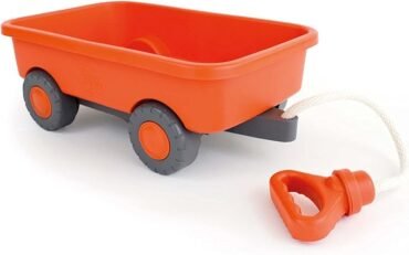 Green Toys Wagon, Orange - Pretend Play, Motor Skills, Kids Outdoor Toy Vehicle. No BPA, phthalates, PVC. Dishwasher Safe, Recycled Plastic, Made in USA.