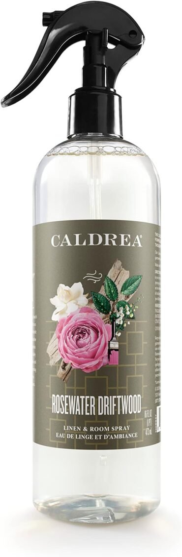 Caldrea Linen And Room Spray Air Freshener, Made With Essential Oils, Plant-Derived And Other Thoughtfully Chosen Ingredients, Rosewater Driftwood Scent, 16 Oz (Pack of 1)