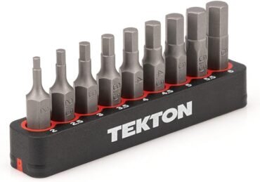 TEKTON 1/4 Inch Metric Hex Bit Set with Rail, 9-Piece (2-6 mm) | DZX93002