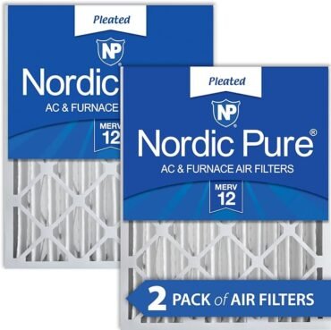 Nordic Pure 20x25x4 (19_1/2 x 24_1/2 x 3_5/8) Pleated MERV 12 Air Filters 2 Pack