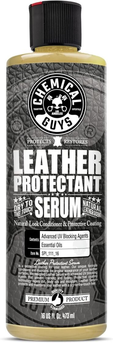 Chemical Guys SPI_111_16 Leather Protectant, Dry-to-The-Touch Serum for Car Interiors, Furniture, Apparel, Boots, and More (Works on Natural, Synthetic, Pleather, Faux Leather and More) , 16 fl oz