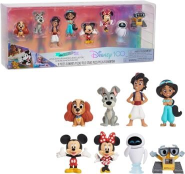 Disney100 Years of Love Celebration Collection Limited Edition 8-Piece Figure Pack, Officially Licensed Kids Toys for Ages 3 Up by Just Play