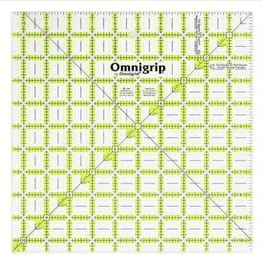 Omnigrid RN105 Non-Slip Quilter's Ruler, 10-½" x 10-½", Clear