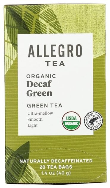 Allegro Tea, Organic Decaf Green Tea Bags, 20 ct